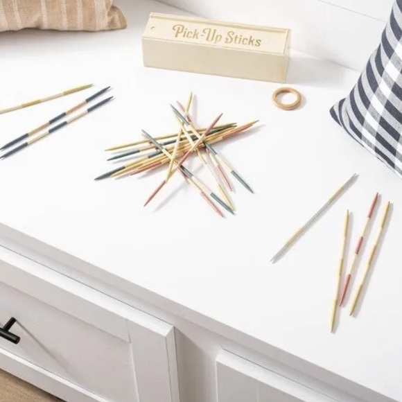 Hearth & Hand Pick-Up Sticks Game in Wooden Storage Box - Picture 7 of 9
